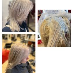Zhen Lin Hair Stylist - Touch up the blonde.