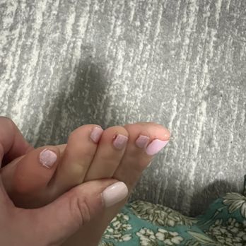 Sole Lounge Day Spa - Middle toes have my old dark polish in the left corner. pinky toe (the one she did half of initially) has polish not cleaned up on my skin. - Day Spas Near Me - Webster Groves, Missouri Sole Lounge Day Spa - Middle toes have my old dark polish in the left corner. pinky toe (the one she did half of initially) has polish not cleaned up on my skin. - Day Spas Near Me - Webster Groves, Missouri