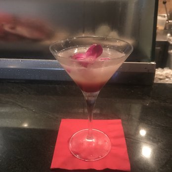 River Stone Chophouse - Wild berry martini with edible hibiscus - Steakhouses Near Me - Suffolk, Virginia River Stone Chophouse - Wild berry martini with edible hibiscus - Steakhouses Near Me - Suffolk, Virginia