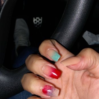 Skyline Nails & Spa - Color dip with ombré and koi fish inspired design - Nail Salons Near Me - Fort Worth, Texas Skyline Nails & Spa - Color dip with ombré and koi fish inspired design - Nail Salons Near Me - Fort Worth, Texas