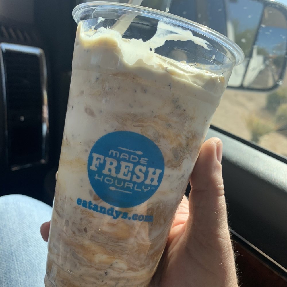 Andy's Frozen Custard - James Brownie Funky Jackhammer - Ice Cream & Frozen Yogurt Near Me - Mesa, Arizona Andy's Frozen Custard - James Brownie Funky Jackhammer - Ice Cream & Frozen Yogurt Near Me - Mesa, Arizona