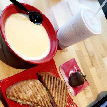 Café Zupas - I had the pesto chicken panini, Wisconsin cauliflower soup, and tea! I loved the chocolate covered strawberry too! All delicious. - Salad Near Me - Wheeling, Illinois Café Zupas - I had the pesto chicken panini, Wisconsin cauliflower soup, and tea! I loved the chocolate covered strawberry too! All delicious. - Salad Near Me - Wheeling, Illinois