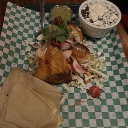Half chicken with beans