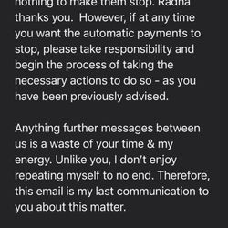 Radha Yoga - This is Chioma Nwosu admitting she's taking my money and "donating" it.