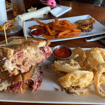 The Fork n Cork - Reuben and onion rings ... grilled cheese and sweet potato fries - New American Near Me - Wilmington, North Carolina The Fork n Cork - Reuben and onion rings ... grilled cheese and sweet potato fries - New American Near Me - Wilmington, North Carolina