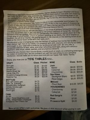 Menu photo 4 Tide Tables Cortez, FL