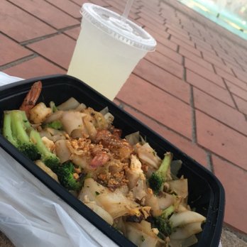 Haad Sai Thai - Pad seew noodles with shrimp, and lychee lemonade - Food Trucks Near Me - San Diego, California Haad Sai Thai - Pad seew noodles with shrimp, and lychee lemonade - Food Trucks Near Me - San Diego, California