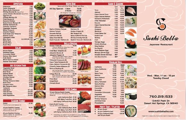 Menu photo 4 Sushi Bella Desert Hot Springs, CA Menu photo 4 Sushi Bella Desert Hot Springs, CA