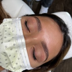 Anna Does Brows - Brow wax styled with brow pencil and highlighter.
