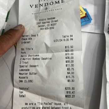 Bistro Vendôme - What is the DMW fees ? - French Near Me - Denver, Colorado Bistro Vendôme - What is the DMW fees ? - French Near Me - Denver, Colorado