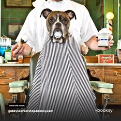 Gabby's Barber Shop - Not only the President, but also a client..