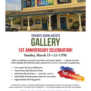 YSA Gallery - Info about the gallery's first anniversary party - Art Galleries Near Me - Oakhurst, California YSA Gallery - Info about the gallery's first anniversary party - Art Galleries Near Me - Oakhurst, California
