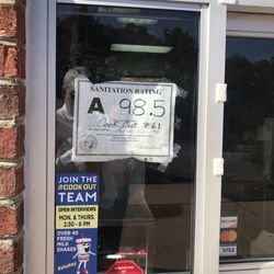 Cook Out - Sanitation grade