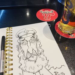Whisky John's Bar & Grill - Drawing peeps at the bar!