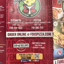 Fox's Pizza Den - Menu