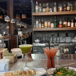 Matcha Martini, Gyoza, Strawberry Lychee Martini & Fried Shishito Matcha Martini, Gyoza, Strawberry Lychee Martini & Fried Shishito