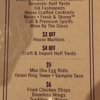 Yard House - Happy Hour Menu - New American Near Me - San Antonio, Texas Yard House - Happy Hour Menu - New American Near Me - San Antonio, Texas
