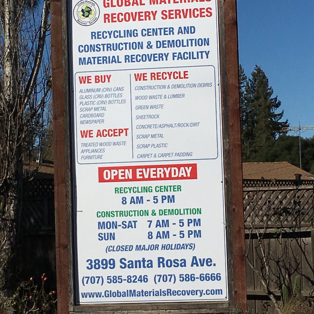 Global Materials Recovery Services - Recycling Center Near Me - Santa Rosa, California Global Materials Recovery Services - Recycling Center Near Me - Santa Rosa, California