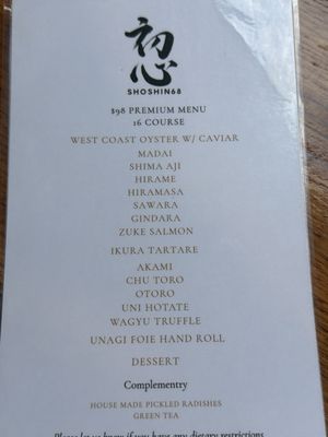 Menu photo 1 Shoshin 68 New York, NY