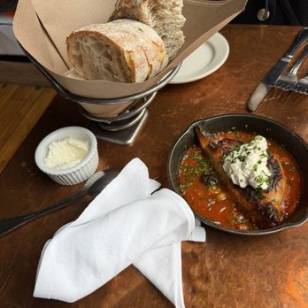 Fore Street - Bread+butter starter and phyllo meat pie - New American Near Me - Portland, Maine