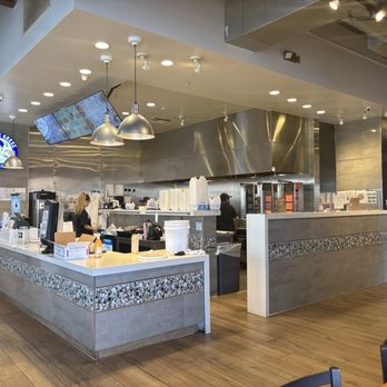 Nick The Greek - Open cooking counter and the spits of gyros and souvlaki - trying souvlaki next time - Greek Near Me - Los Angeles, California