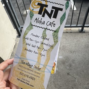 TNT Aloha Cafe - The hours and operations - Hawaiian Near Me - Torrance, California