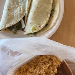 Taqueria Eddi - Tacos rice and beans.