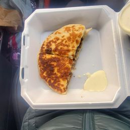 Steak quesadilla to go
