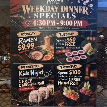 Toromi Sushi - Weekday Dinner Specials Menu 10/2026 - Sushi Bars Near Me - West Covina, California Toromi Sushi - Weekday Dinner Specials Menu 10/2026 - Sushi Bars Near Me - West Covina, California