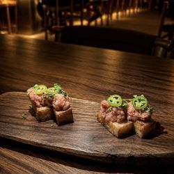 Tuna hamachi crispy rice