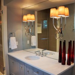 Boston Glass & Boarding Service - We can fabricate and install custom mirrors to enhance any vanity, including cut-outs for lights and outlets.