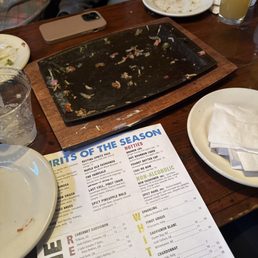 Empty plate of nachos.