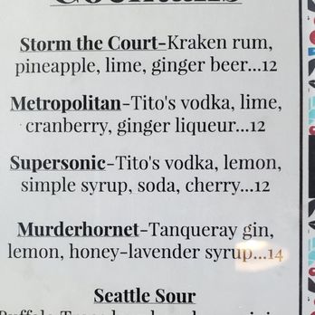 Uptown Hophouse - Cocktail menu - Sports Bars Near Me - Seattle, Washington