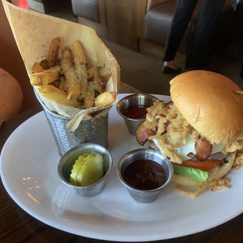 The Foundry - Bourbon bbq burger with truffle fries - Lounges Near Me - Pompano Beach, Florida The Foundry - Bourbon bbq burger with truffle fries - Lounges Near Me - Pompano Beach, Florida