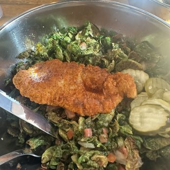 Hopdoddy Burger Bar - Nashville Chicken as a Bowl Brussels Leaves - Burgers Near Me - Newport Beach, California Hopdoddy Burger Bar - Nashville Chicken as a Bowl Brussels Leaves - Burgers Near Me - Newport Beach, California