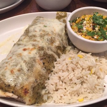 Blanco Cocina + Cantina - The Green Chile pork burrito with green enchilado sauce. And that amazing roasted corn!! - Tacos Near Me - Phoenix, Arizona