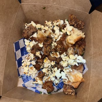 Kitchen Story - We took the Popcorn Chicken and Waffle Bits Breakfast to go because we were already there for hours. Disappointing. Would not recommend. - Breakfast & Brunch Near Me - Oakland, California