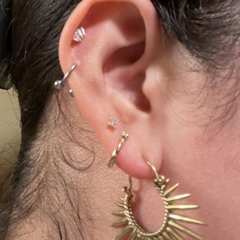 Laughing Buddha Body Piercing - Maya Jewelry hoops and baguette's for my helix. - Piercing Near Me - Riverside, California Laughing Buddha Body Piercing - Maya Jewelry hoops and baguette's for my helix. - Piercing Near Me - Riverside, California