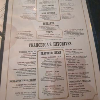 Francesca's Cucina - Menu - Italian Near Me - Syracuse, New York Francesca's Cucina - Menu - Italian Near Me - Syracuse, New York