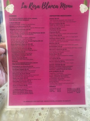 Menu photo 6 La Rosa Blanca Houston, TX