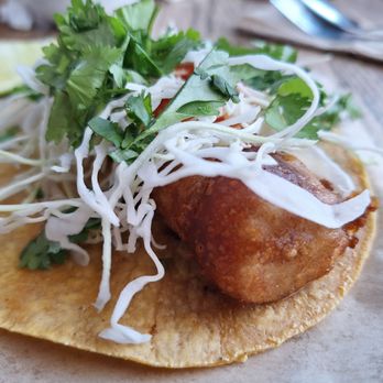 Little Conejo - Close-up of Mahi Mahi taco ($6.25) - Mexican Near Me - Vancouver, Washington Little Conejo - Close-up of Mahi Mahi taco ($6.25) - Mexican Near Me - Vancouver, Washington
