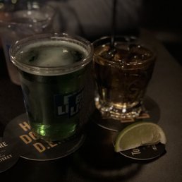 Green beer and Jameson Green beer and Jameson