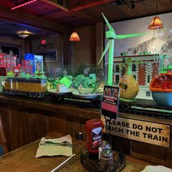 Buffalo Phil's Pizza & Grille - Train coming by, blowing bubbles