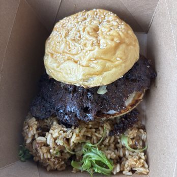 Yellow Ranger - Smash burger w/ a side of fried rice - Chinese Near Me - Austin, Texas Yellow Ranger - Smash burger w/ a side of fried rice - Chinese Near Me - Austin, Texas