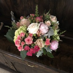 Pink peonies, hydrangeas, roses Pink peonies, hydrangeas, roses