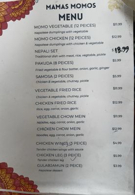 Menu photo 1 Mamas Momos Austin, TX
