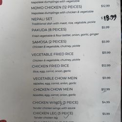 Mamas Momos - Menu