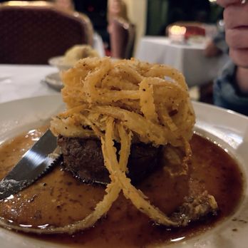 HOBNOB - Filet with onion straws - Supper Clubs Near Me - Racine, Wisconsin HOBNOB - Filet with onion straws - Supper Clubs Near Me - Racine, Wisconsin