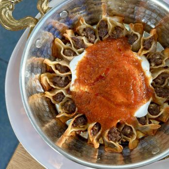 Esnaf - Homemade Crispy Manti: Oven-baked dumplings filled w/ ground beef, topped w/ garlic yogurt, tomato sauce | $20 (GET THIS!) - Turkish Near Me - San Carlos, California Esnaf - Homemade Crispy Manti: Oven-baked dumplings filled w/ ground beef, topped w/ garlic yogurt, tomato sauce | $20 (GET THIS!) - Turkish Near Me - San Carlos, California