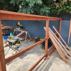 Zamora Fence Company - Construction of 1x6x6 Redwood w/2x6 Pressure Treated Cap
